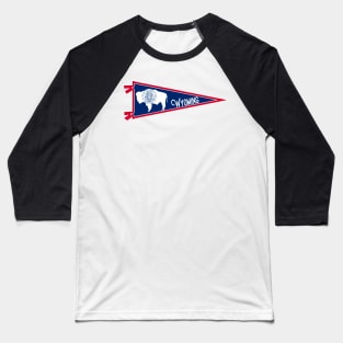 Wyoming Flag Pennant Baseball T-Shirt